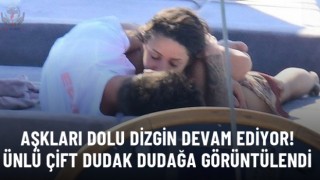 Tekne tatilinde dudak dudağa görüntülendiler