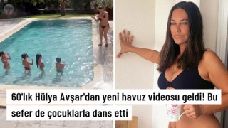 Yeni havuz videosu geldi! Bu sefer de çocuklarla dans etti