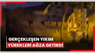 Araçlar geçerken yaşanan yıkım yürekleri ağza getirdi