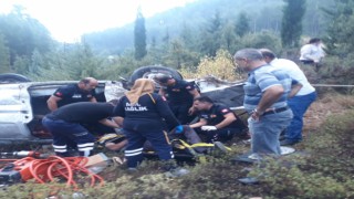 Burdurda kontrolden çıkan otomobil şarampole devrildi, 1 yaralı