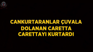Cankurtaranlar çuvala dolanan caretta carettayı kurtardı