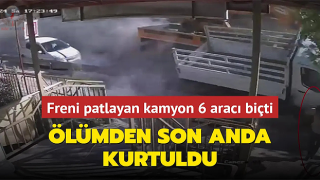 Hatay'da Freni patlayan kamyon 6 aracı biçti