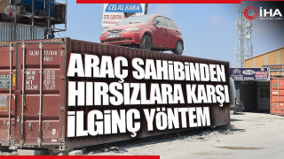 Hırsızların motorunu çaldıkları hatıra aracı kendi de çalınmasın diye konteynerin üzerine koydular