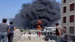 Şantiye alanında korkutan yangın