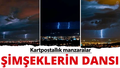 Akdenizde şimşeklerin dansı geceyi aydınlattı