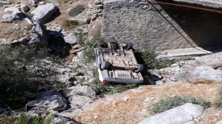 Burdurda otomobil köprüden düştü: 1 ölü, 1 yaralı