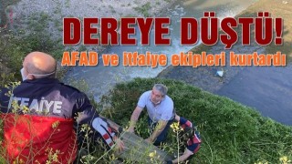 Dereye düşen şahsı itfaiye kurtardı