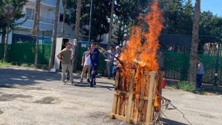 HBB İTFAİYESİNDEN YANGINA MÜDAHALE EĞİTİMİ