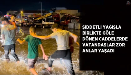 İskenderun göle döndü caddelerde vatandaşlar zor anlar yaşadı