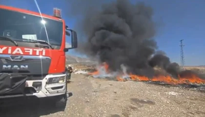 Kahramanmaraşta lastik yangını