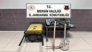Mersinde izinsiz kazı yapan 5 şüpheli suçüstü yakalandı