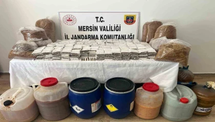 Mersinde kaçak tütün, makaron ve sahte içki ele geçirildi