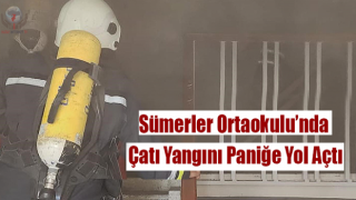 Ortaokulunda çatı katında korkutan yangın