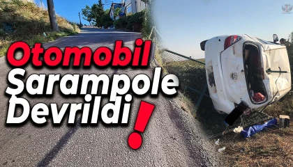 Otomobil şarampole devrildi: 2 yaralı