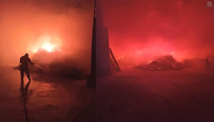 Reyhanlıda pamuk fabrikasında yangın