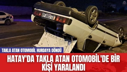 Takla atan otomobil hurdaya döndü: Sürücü yaralandı