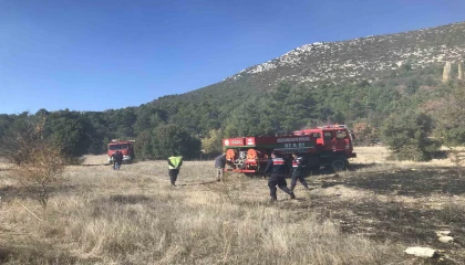 Aksekide tarım arazisinde yangın