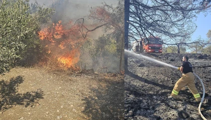 Antakyada bahçe yangını