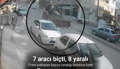 Freni patlayan kepçe 7 aracı biçti: 8 yaralı