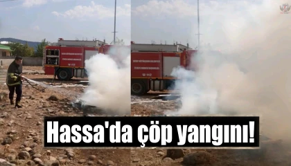 Hassada çöplük yangını