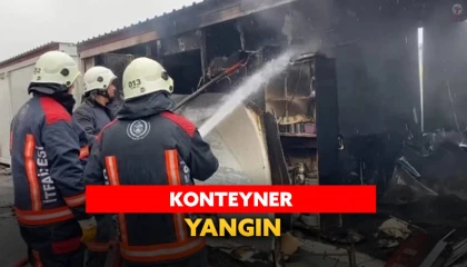 İskenderunda konteyner yangını