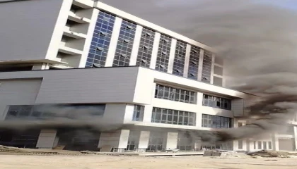 Kahramanmaraşta hastane inşaatında korkutan yangın