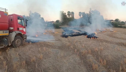Kumlu’da anız yangını