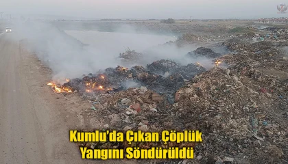 Kumluda çöplük yangını
