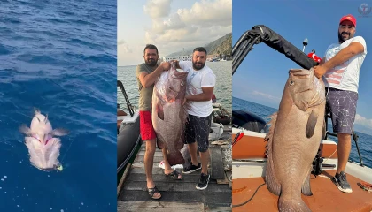 Oltayla tuttuğu 1 buçuk metrelik devasa balığı görünce gözlerine inanamadı