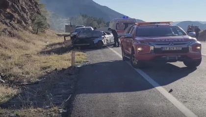 Otomobil takla attı, Rus uyruklu sürücü ağır yaralandı