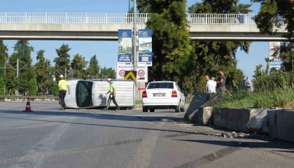 Takla atan araçtan burnu bile kanamadan çıktı