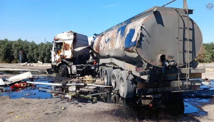 Hatay'da Yakıt Tankeri Alev Aldı
