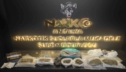 Antalyada 90 ekip ve 303 personelle eş zamanlı uyuşturucu operasyonu