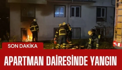 Apartman dairesinde yangın: 2 kişi dumandan etkilendi