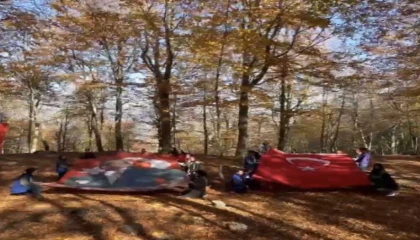 Gençler 1200 rakımlı Dumanlı Yaylasında, Atatürk için yürüdü