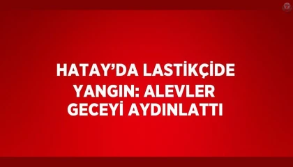 Hatayda lastikçide yangın: Alevler geceyi aydınlattı
