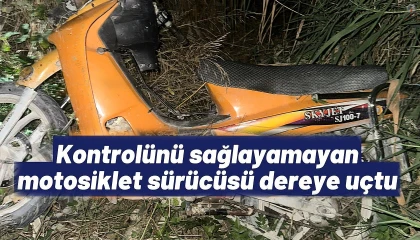 Hatay'da Motosiklet Dereye Uçtu
