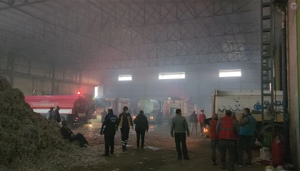 Hatay'da pamuk fabrikasında yangın