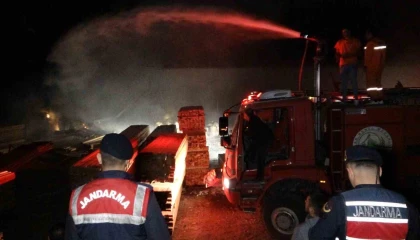 Kereste fabrikasındaki yangın korkuttu