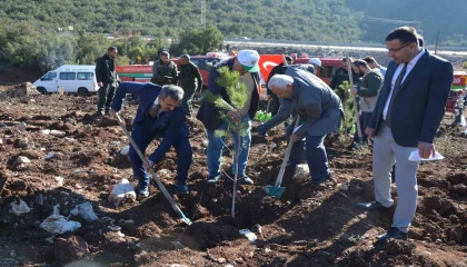 Korkutelinde 500 fidan toprakla buluştu