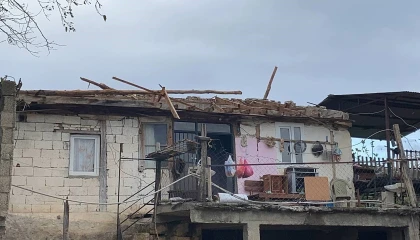 Kozanda kuvvetli rüzgar çatıları uçurdu, ağaçları devirdi