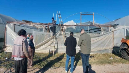 Kozanda şiddetli rüzgar sonrası hasar tespit çalışması