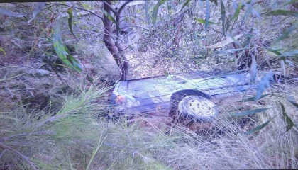 Manavgatta şarampole devrilen araç sürücüsü yaralandı