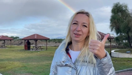 Antalyada gökkuşağı görsel şölen oluşturdu