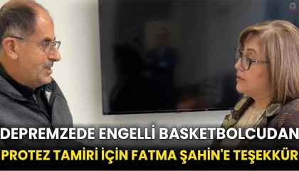 Depremzede engelli basketbolcudan protez tamiri için Fatma Şahin'e teşekkür