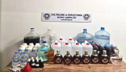Gazipaşa polisinden kaçak ve sahte alkol operasyonu