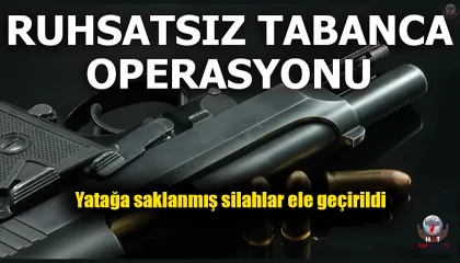 Hatay polisinden operasyon: Yatağa saklanmış silahlar ele geçirildi