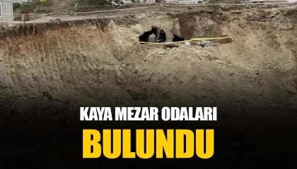 Hatayda inşaat çalışmaları sırasında bulunan kaya mezar odaları görüntülendi
