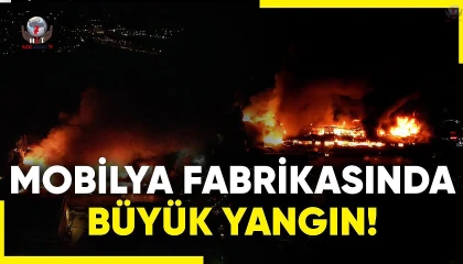 Hatayda mobilya fabrikası alevlere teslim oldu