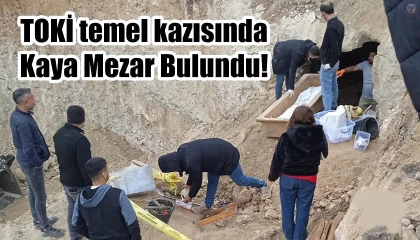 İnşaat temel kazısında kaya mezar odaları bulundu